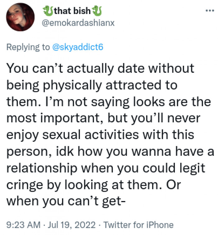 2. You'll never enjoy sexual activities without being physically attracted