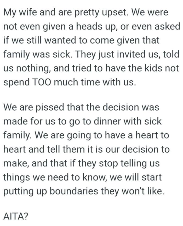 If they stop telling them things they need to know, they will start putting up boundaries