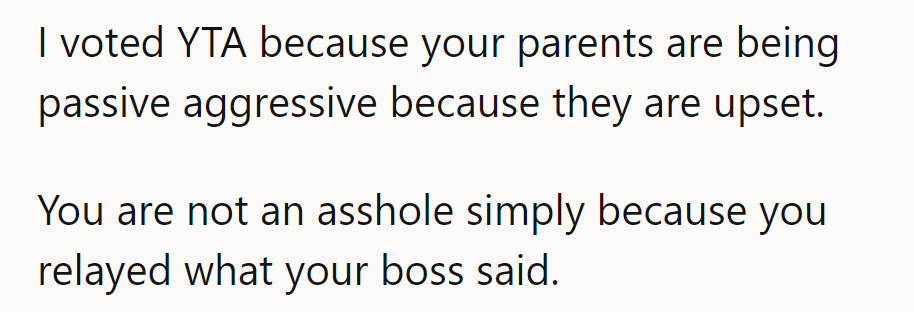 He's not the bad guy for stating facts—just caught in parental crossfire.