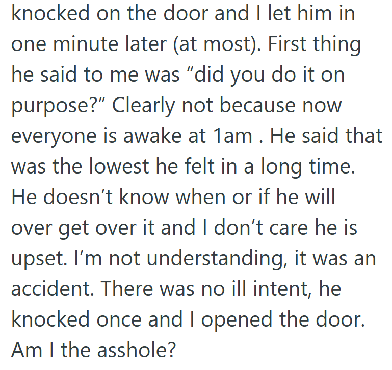 He missed the doorbell, she missed the drama warning — now everyone’s awake at 1 a.m.