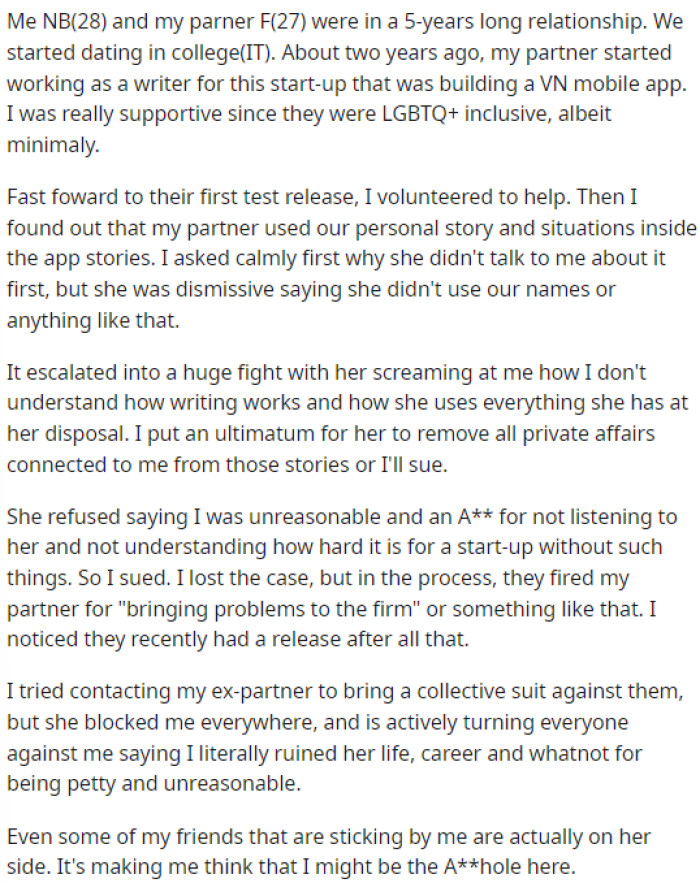 OP provides a lot of information about what their girlfriend does and how she messed up the situation with her job.