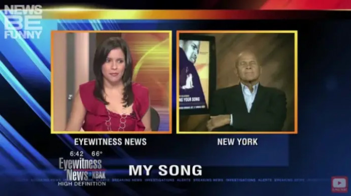 9. Moment when Harry Belafonte fell asleep during an interview