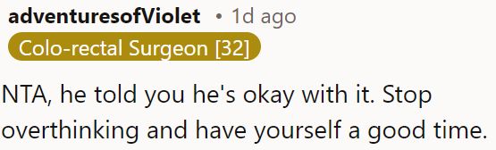 He gave his approval, so OP should enjoy it without overthinking it.