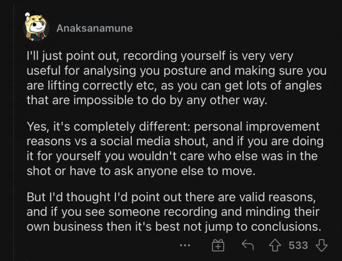 Recording without bothering anyone is totally fine.