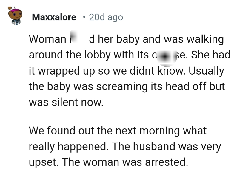 22. A woman who killed her baby