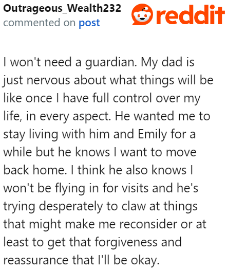 Since he's nearly 18, it doesn't make sense to include someone he can barely consider his guardian in the session.