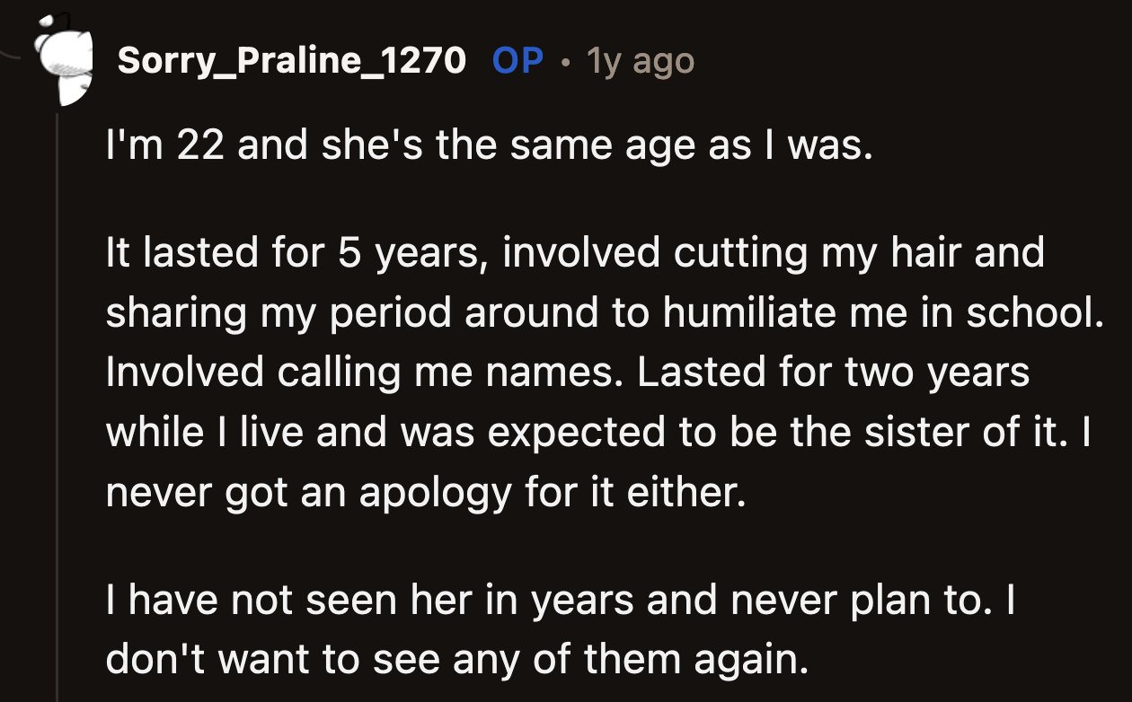 OP shared some of the horrific things her 