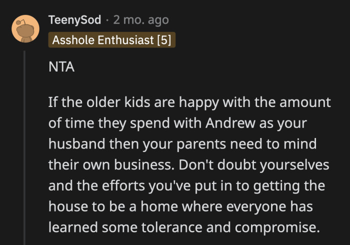 OP already explained the situation to her parents. It's their fault for not listening to her clear boundaries.