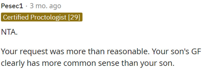 OP's Request Was Quite Reasonable