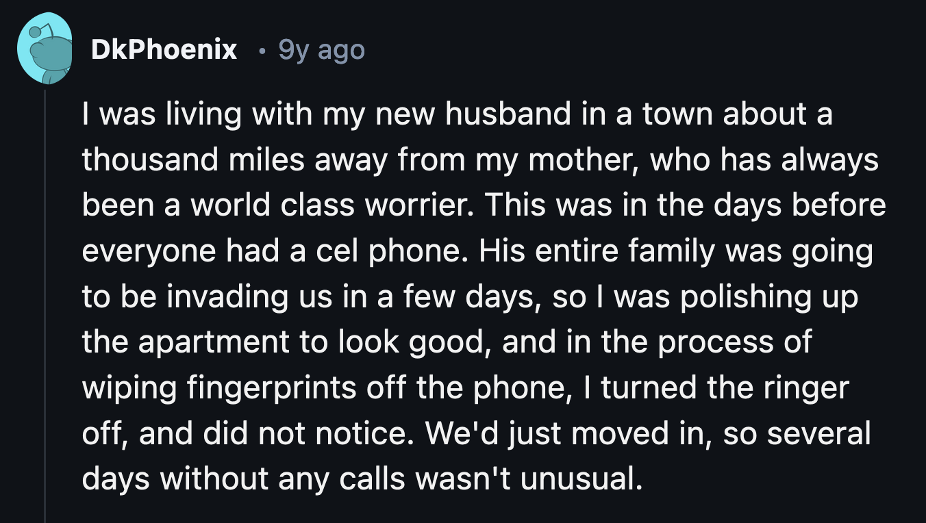 17. I can't really blame the mom for worrying.