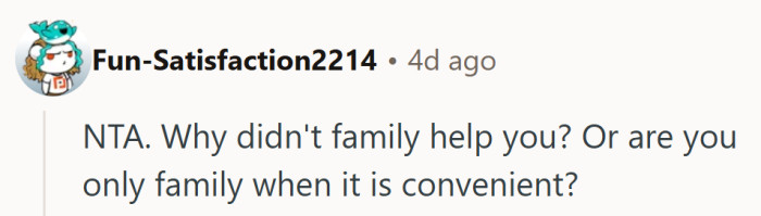 Ah yes, the classic “we’re family” clause — valid only when it benefits them.