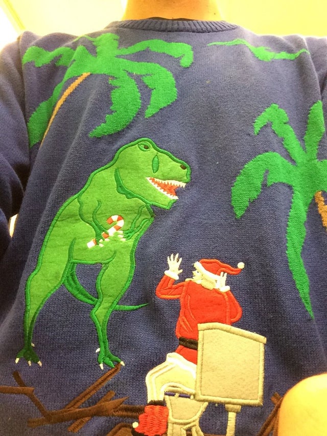 3. “Mom bought me this Christmas sweater… I can’t even…”