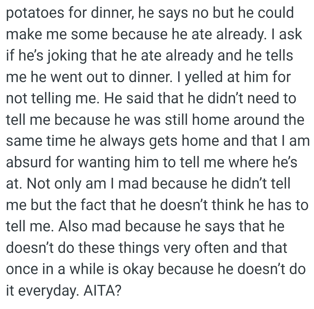 He says he doesn’t do these things very often, and once in a while is okay