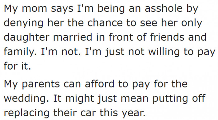 The mom is misunderstanding the OP here.