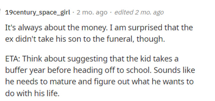 It seems that the family already has issues, and the dynamic between them is not very strong.