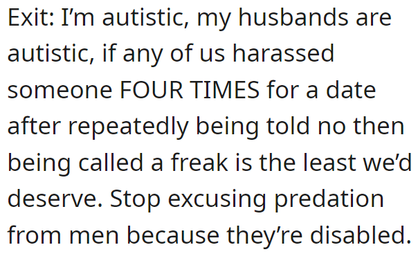 Even an autistic person recognizes that the boy is harassing the OP's daughter.