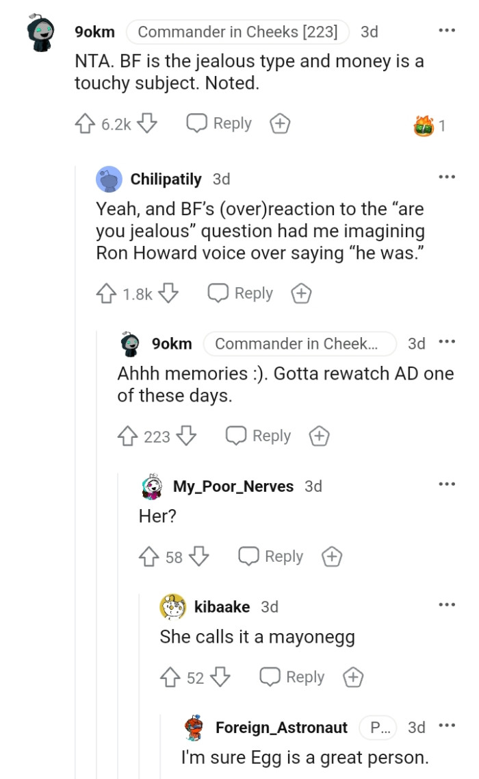 OP's boyfriend appears to be the jealous type.