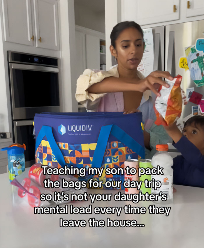 Teaching Her Sons to Always Pack Their Luggage in Preparation for Trips Rather Than Leaving It to Another Person