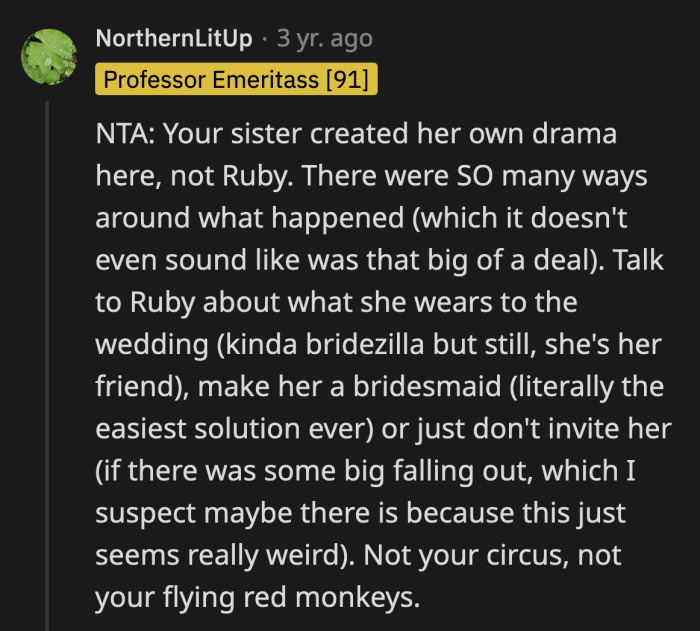 No matter the drama is, it's for Anne and Ruby to figure out. It will be best for OP if she stays out of it.