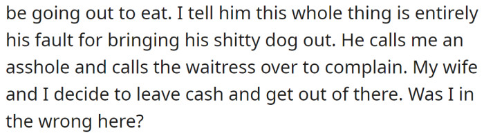 But he still wants to hear other people's opinions.