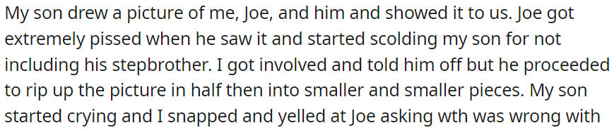 My son started crying