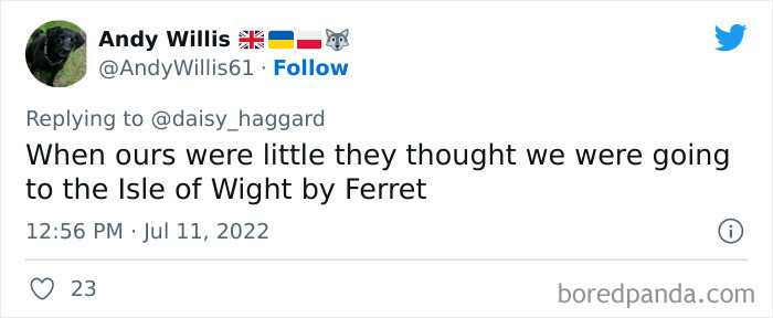 45. Ferry, ferret, fairy