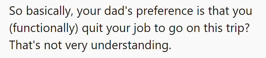 He's basically asking for a career detour just to hit the beach.