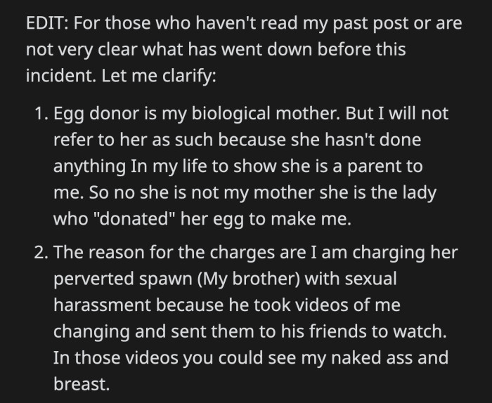 OP is now staying with her dad after what she went through in her mother's house.