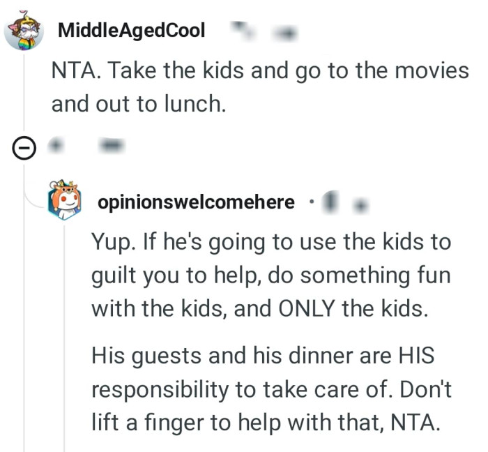 He's going to use the kids to guilt the OP