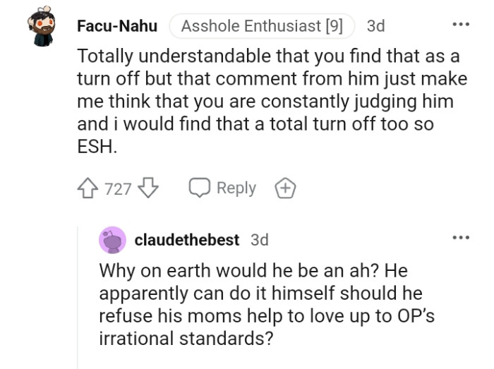 This Redditor thinks that the OP is constantly judging him