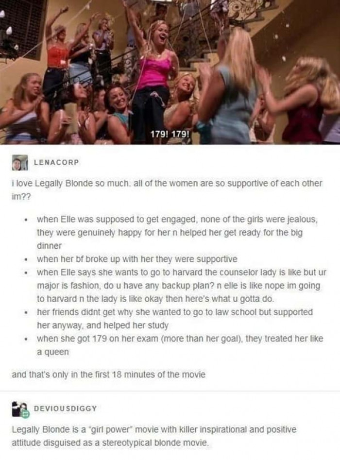 3. Supportive women in Legally Blonde