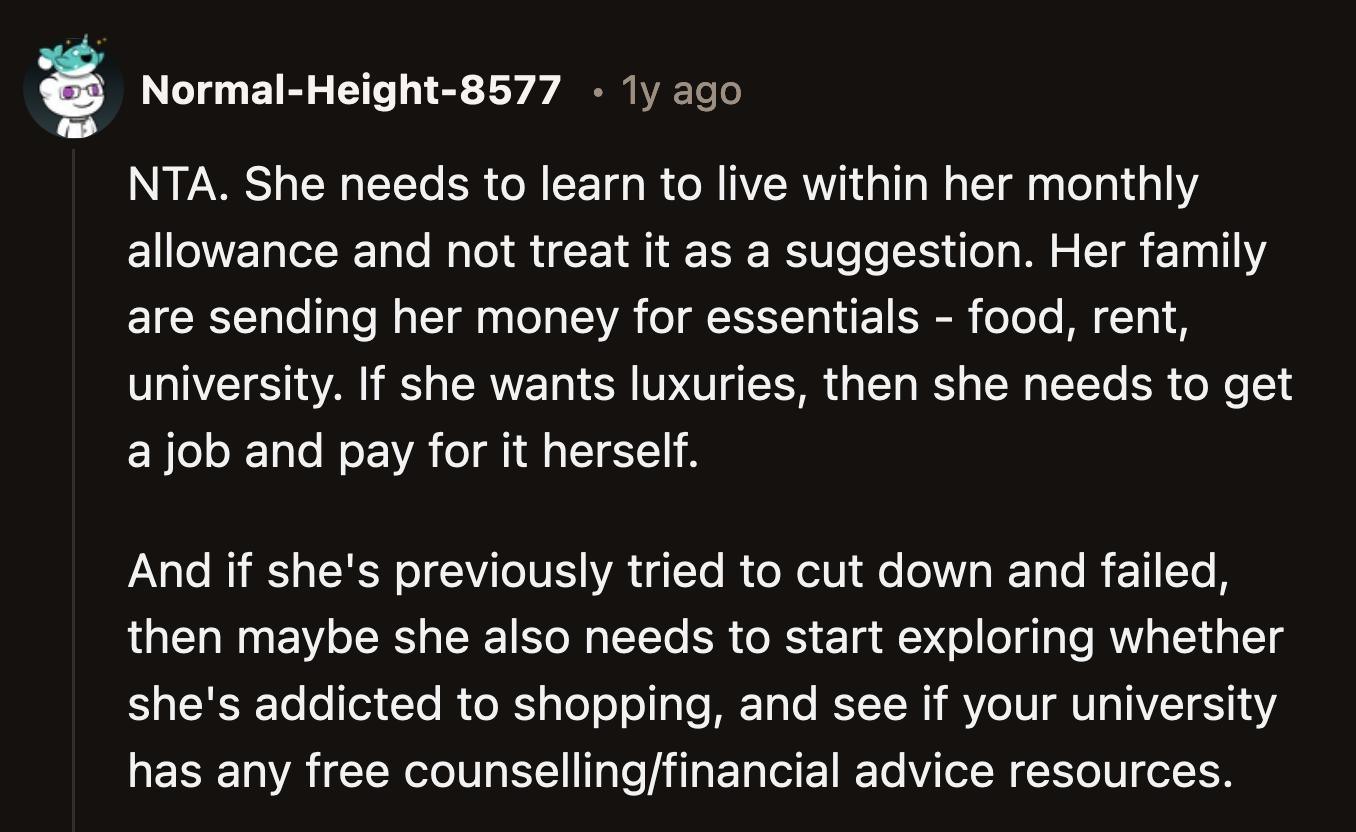 If Jane can't see how problematic her habits are, she won't have any incentive to change.