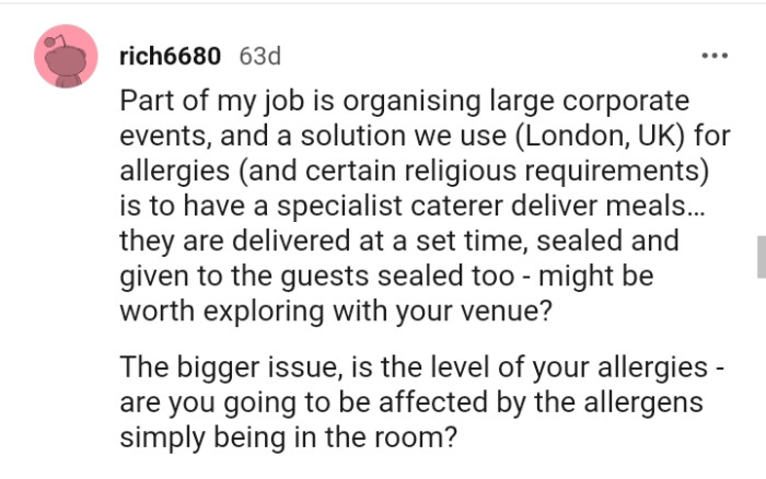 The bigger issue is the level of the allergies.