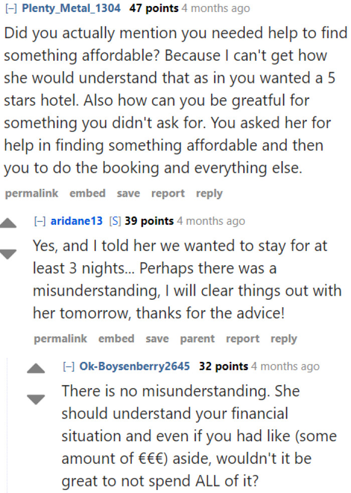 The OP already mentioned that they wanted cheap places.