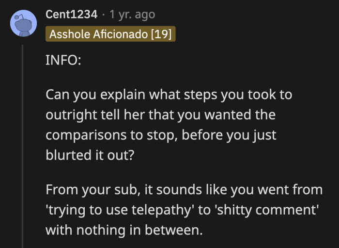 To be fair, you wouldn't think an adult would have to be told that death and divorce are different