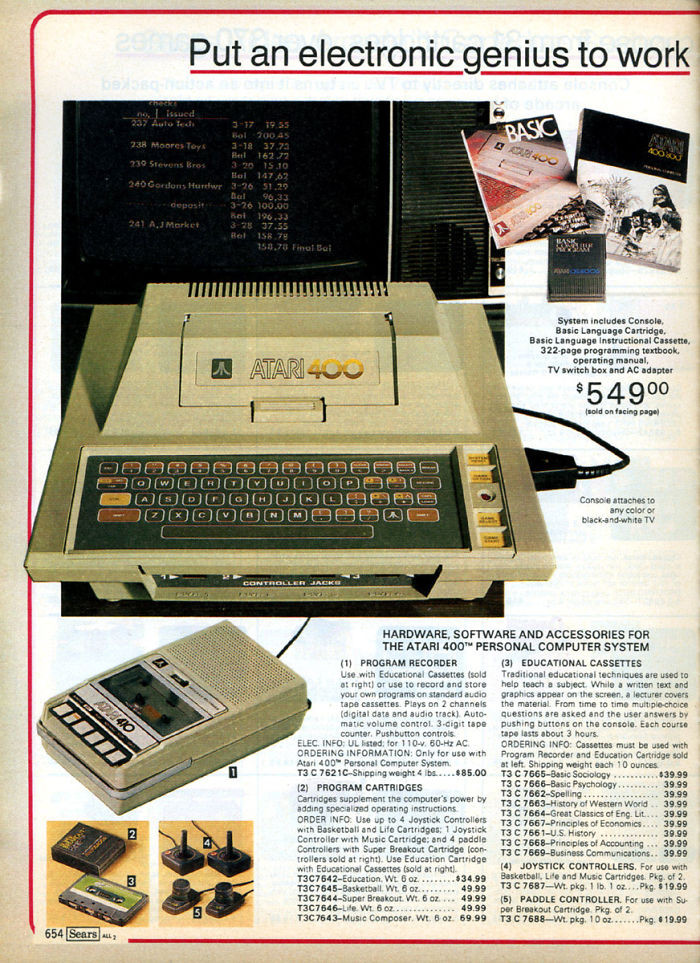 40. Atari 400 PC: $549.00