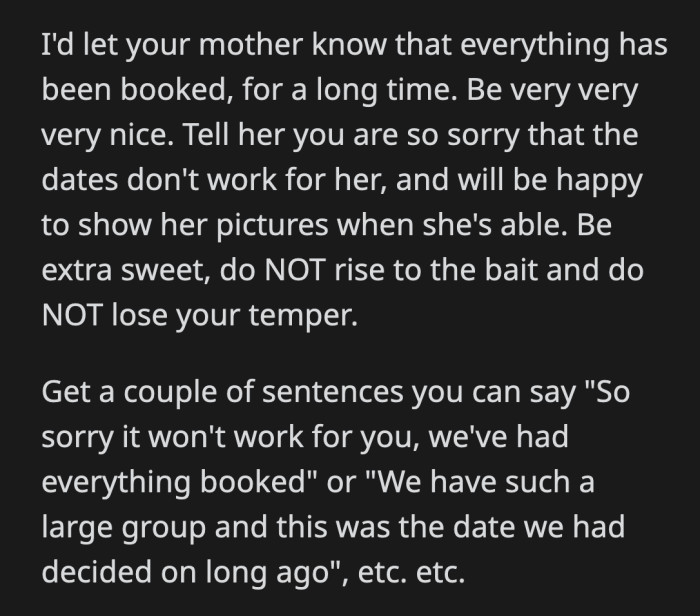 OP can take the high road and avoid all the stress from a drama that she didn't cause