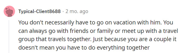 Couple's status doesn't imply 24/7 co-op mode.