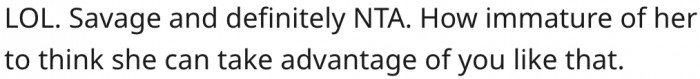 10. Amy's behavior is immature.