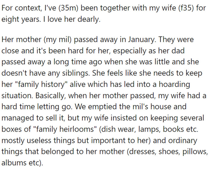 OP is grappling with his wife's way of grieving after her mother's passing. They had a deep connection.