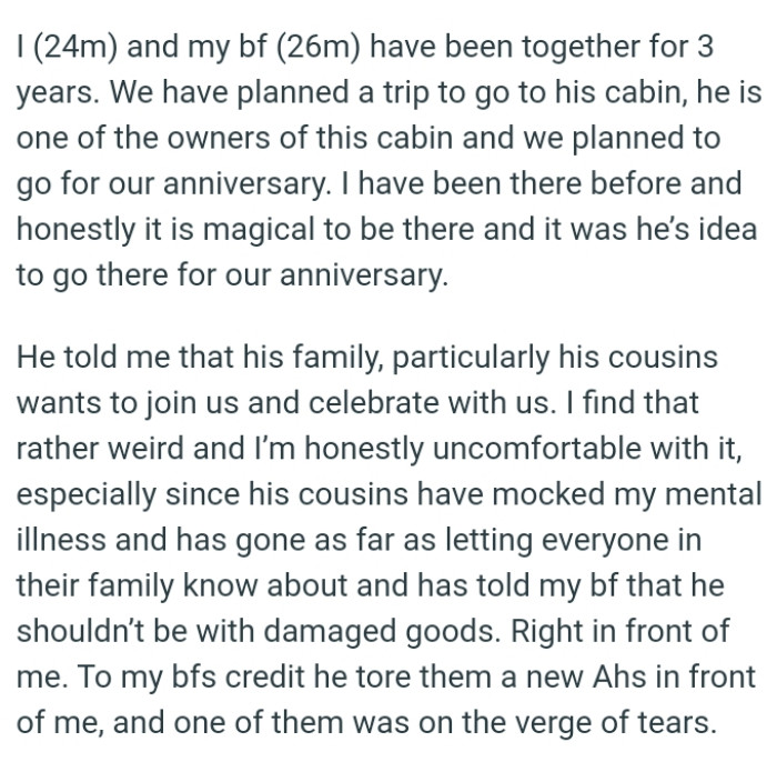 OP finds that rather weird and she's honestly uncomfortable with it