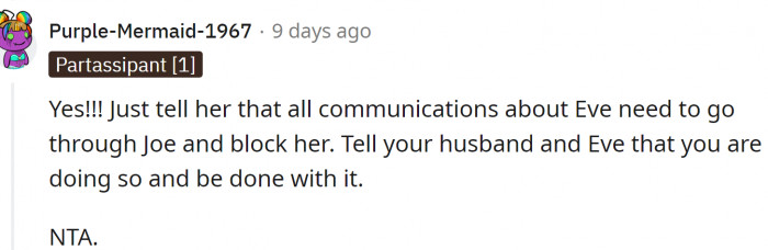 All communication should go through the husband.