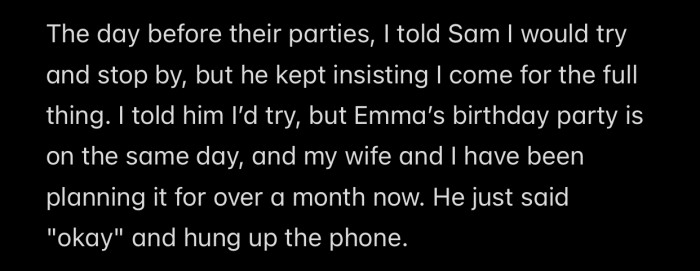 OP promised his son that he would drop by.