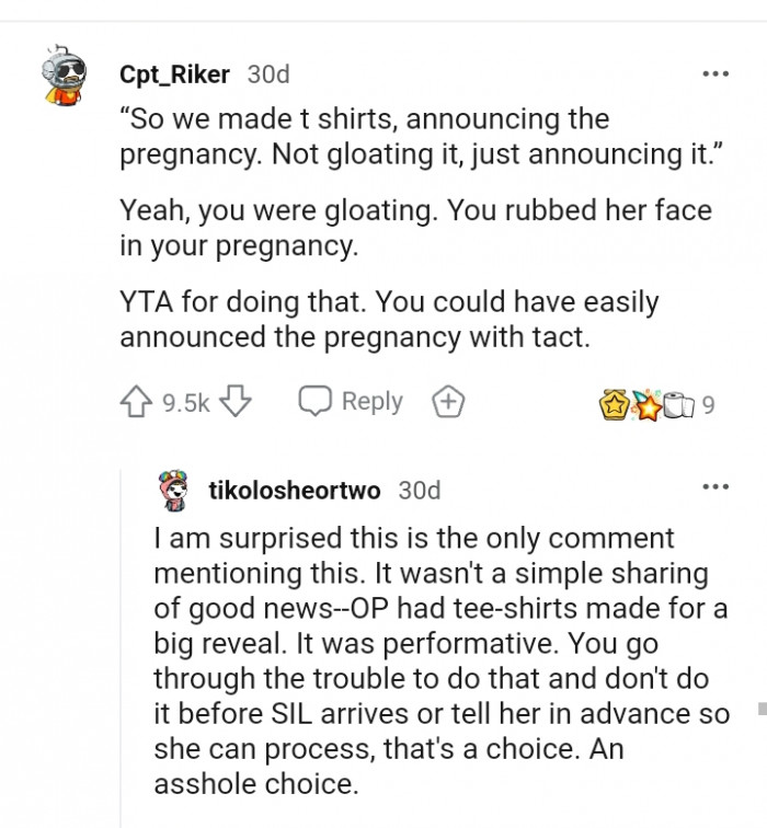 You rubbed her face in your pregnancy