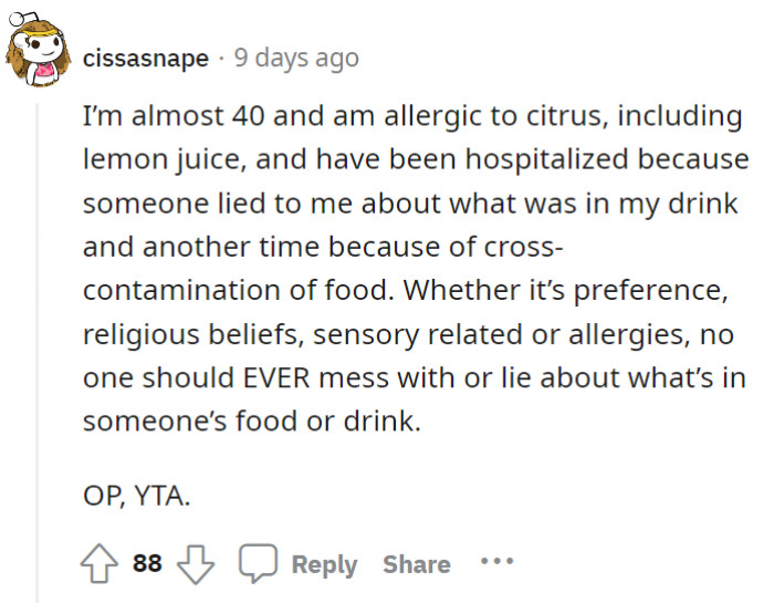 Sorry you had to experience that. It’s true that we all have to be extra careful when it comes to food.