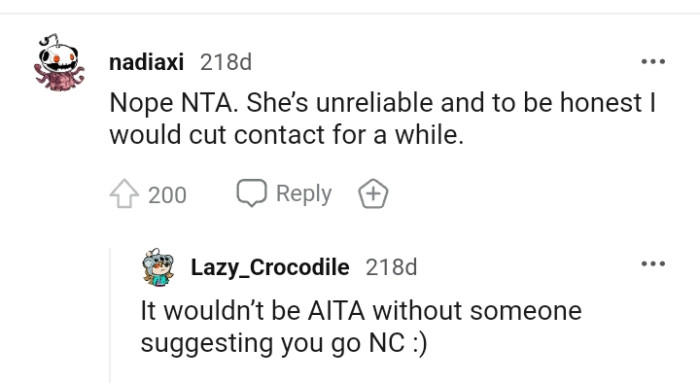 This Redditor Would Cut Contact for a While