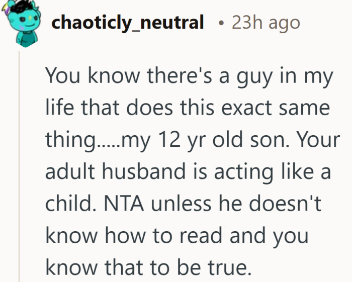 Comparing him to a middle schooler was blunt, but the frustration behind it is clear.