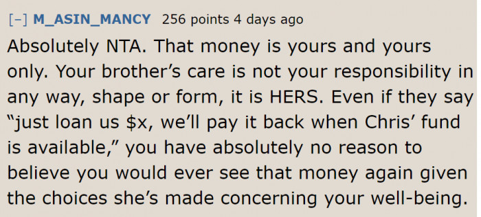 She can no longer trust his mom, especially since this situation occurred.