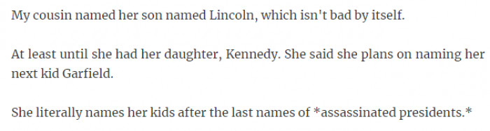 10. Naming your kids after 