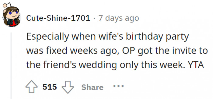 But here was the thing! Say, even if it’s late planned… who’s more important?